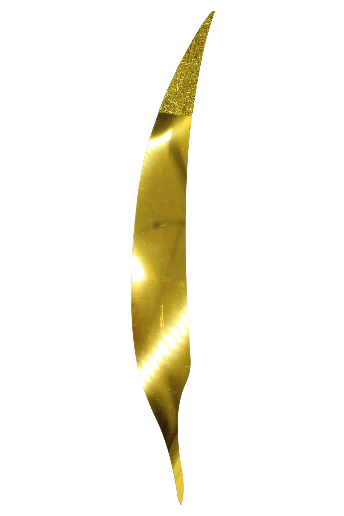Artificial Feather w/ Golden Foil and Glitter Tip 24"