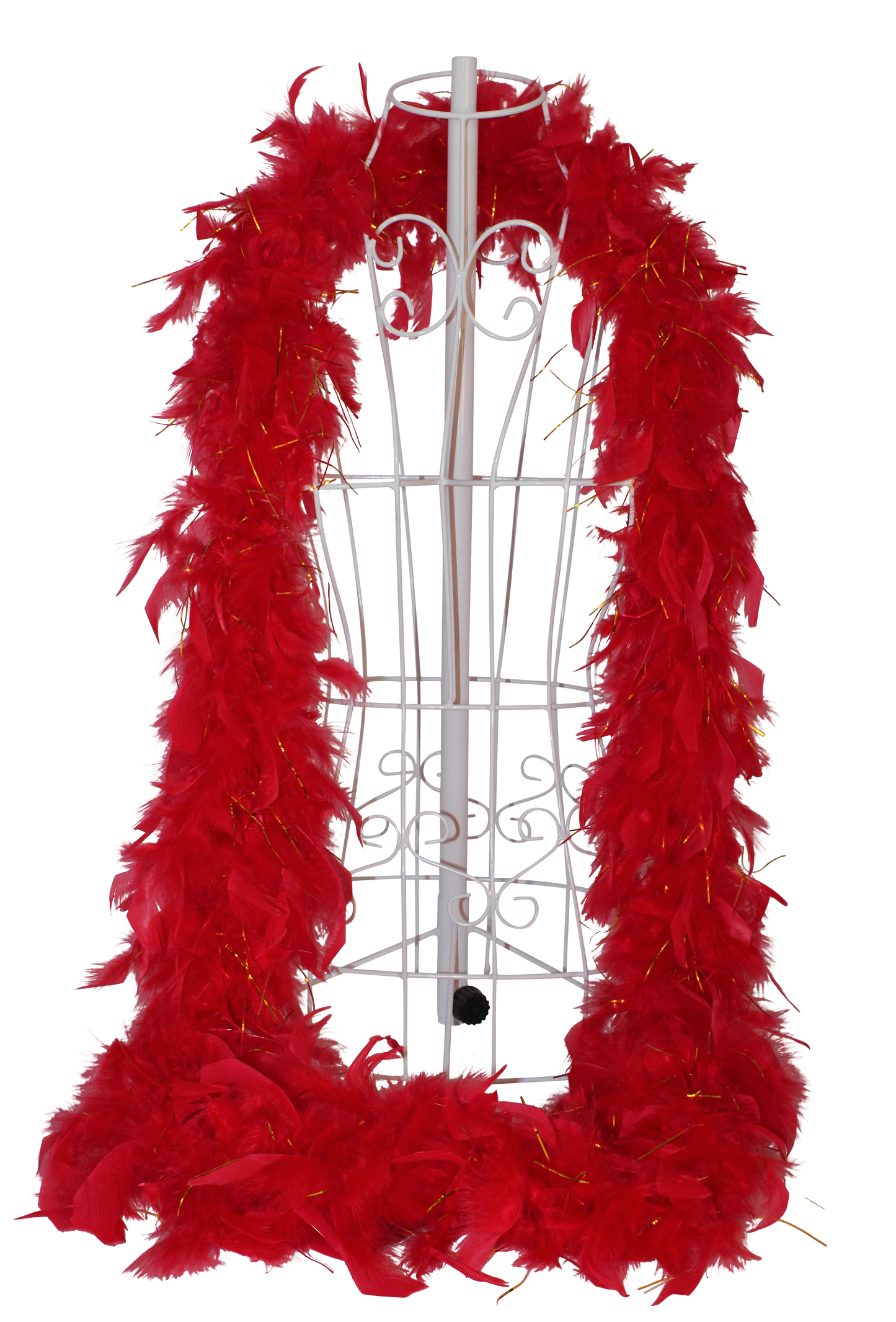 Feather Boa Chandelle with Gold Lurex H72 Red