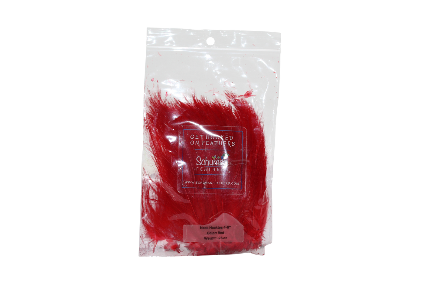 4-6" Neck Hackles Bleached & Dyed Red H72