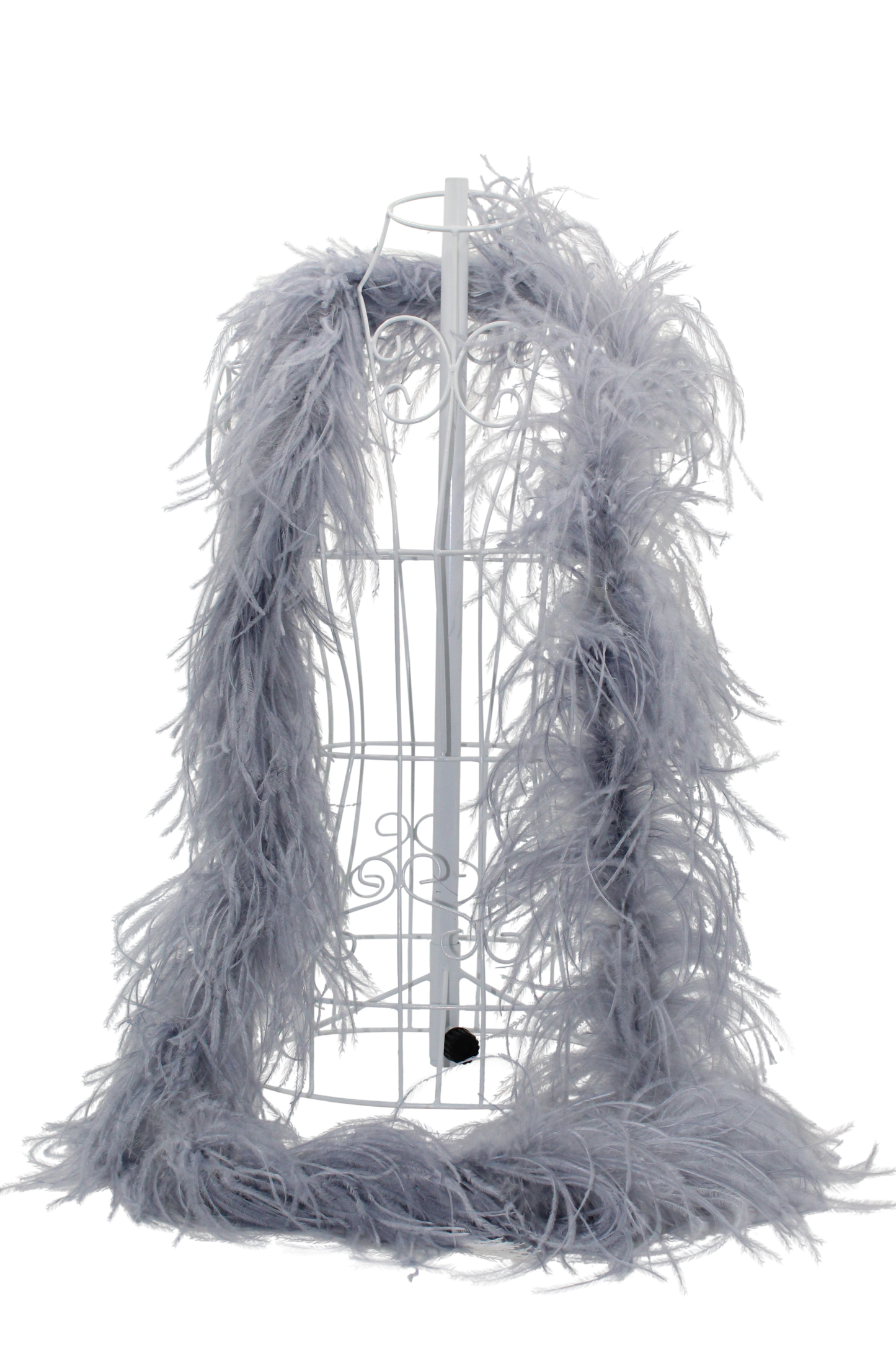 Feather Boa Ostrich H45 Silver
