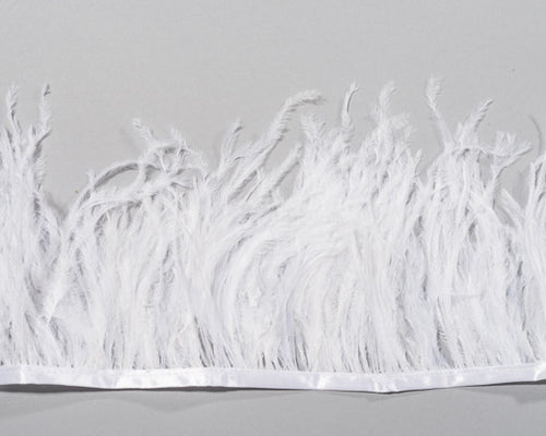 White Ostrich Fringe Feather by the Yard