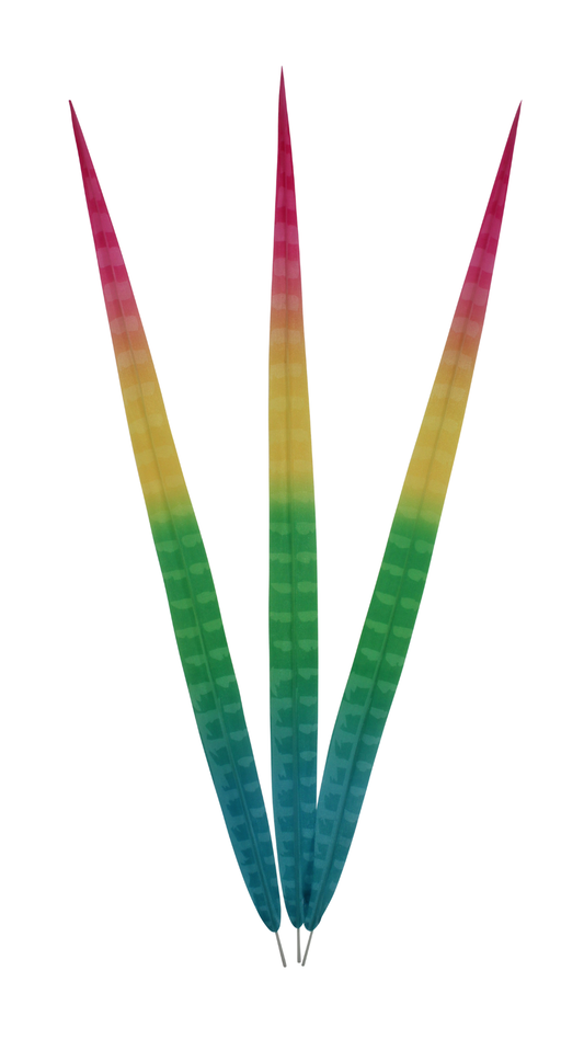 Artificial Ringneck 24" Bleached & Dyed 4 Tone – H13 Aqua, H9 Emerald, H38 Gold, H92 Hot Pink