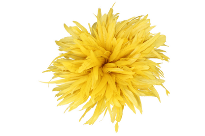 8-10" Coque Tail Feathers Yellow H36 Bleached & Dyed