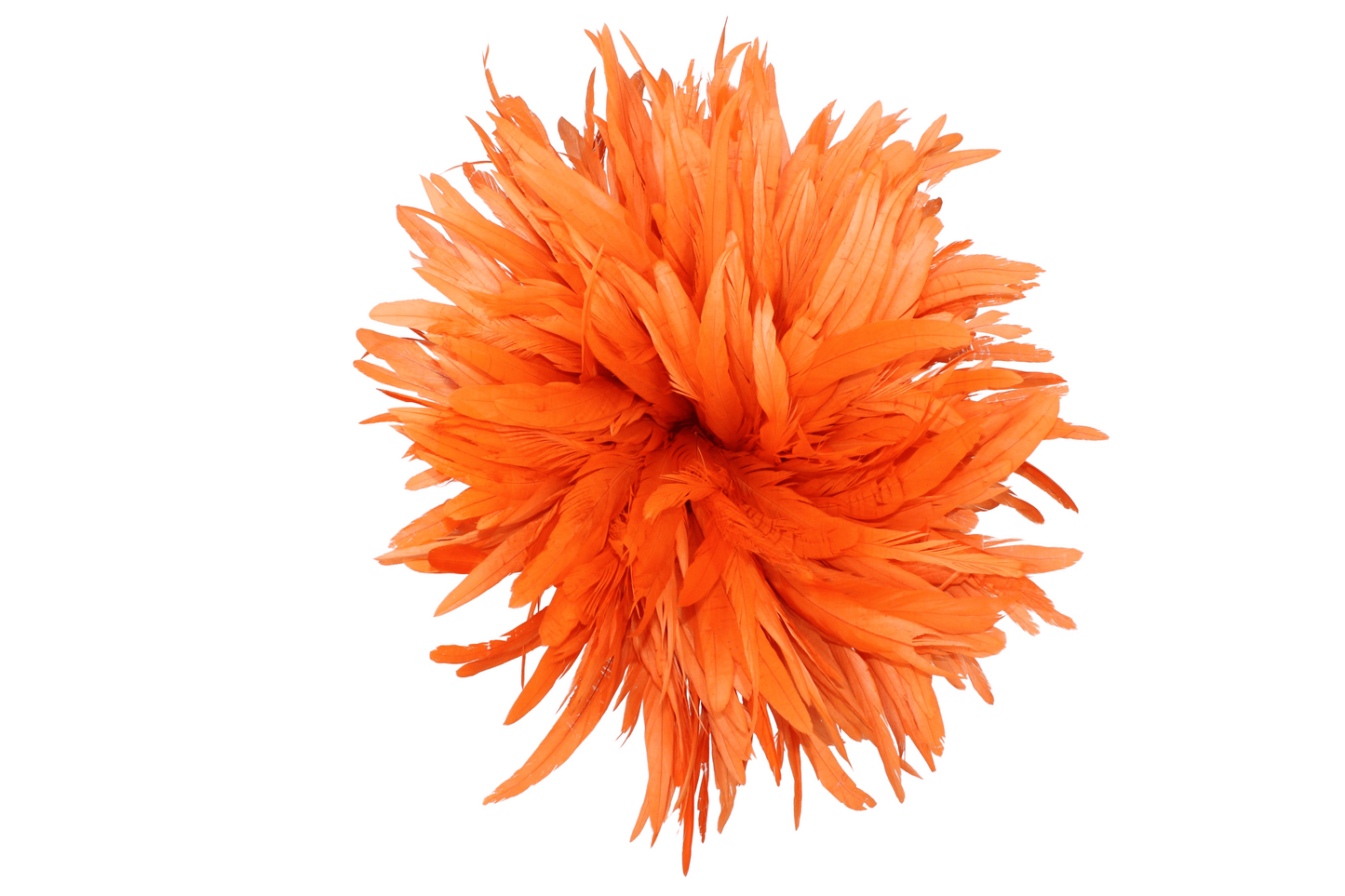8-10" Coque Tail Feathers Orange H62 Bleached & Dyed
