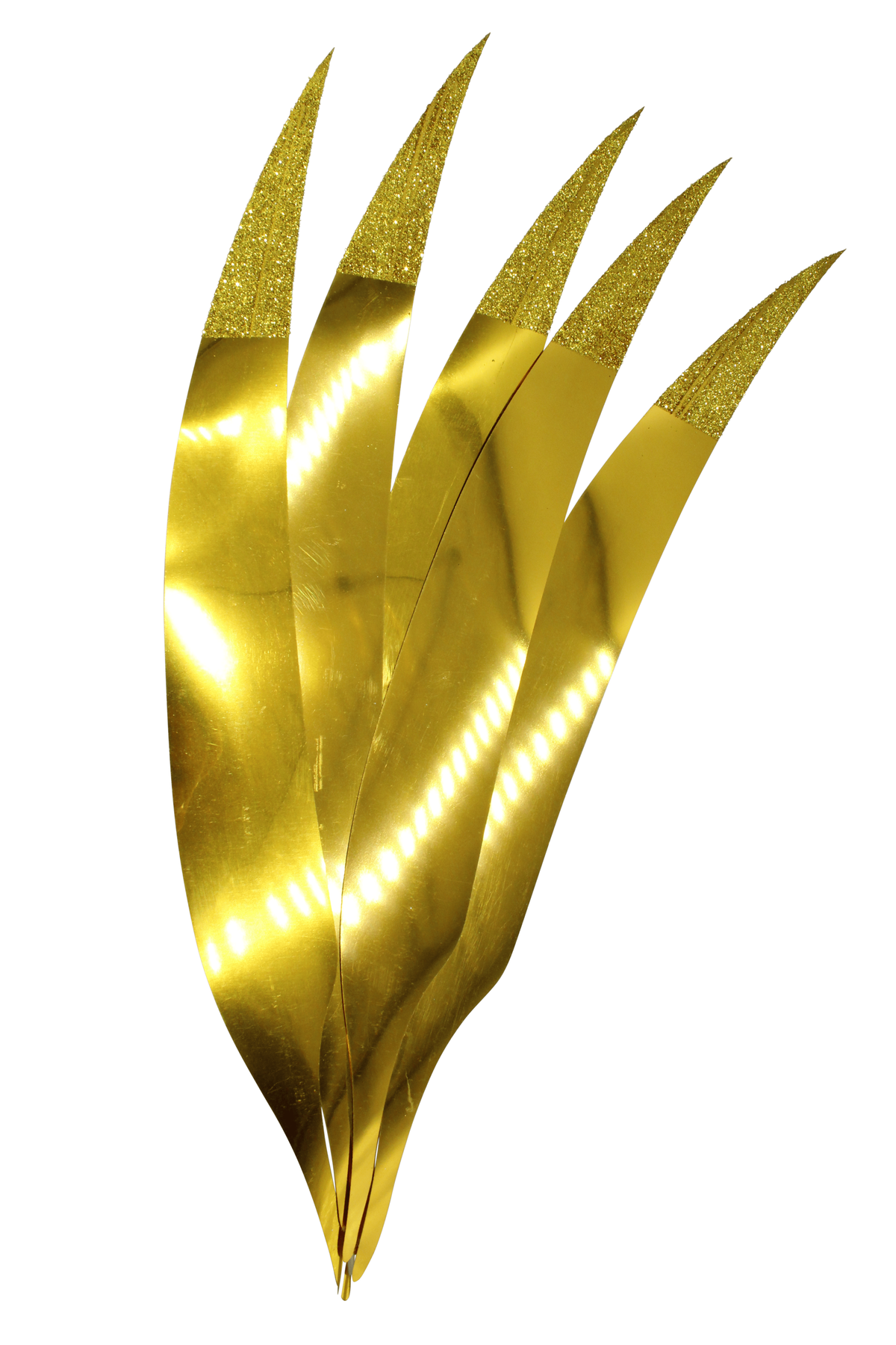 Artificial Feather w/ Golden Foil and Glitter Tip 24"