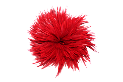 6-7" Rooster Saddles Overdyed Red H72