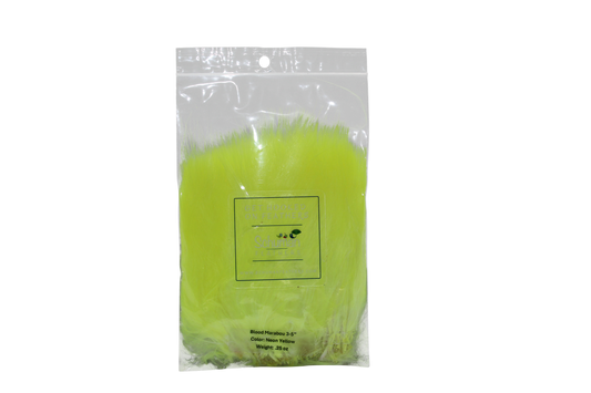 3-5" Turkey Marabou Blood Neon Yellow Feather Pack