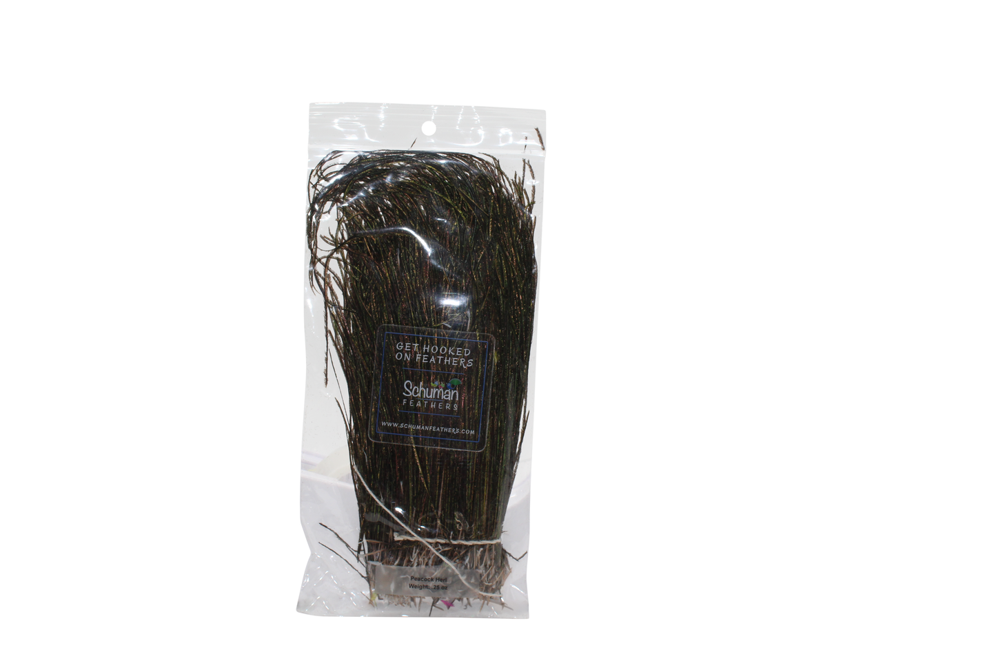6" + Natural Peacock Herl Feather Pack