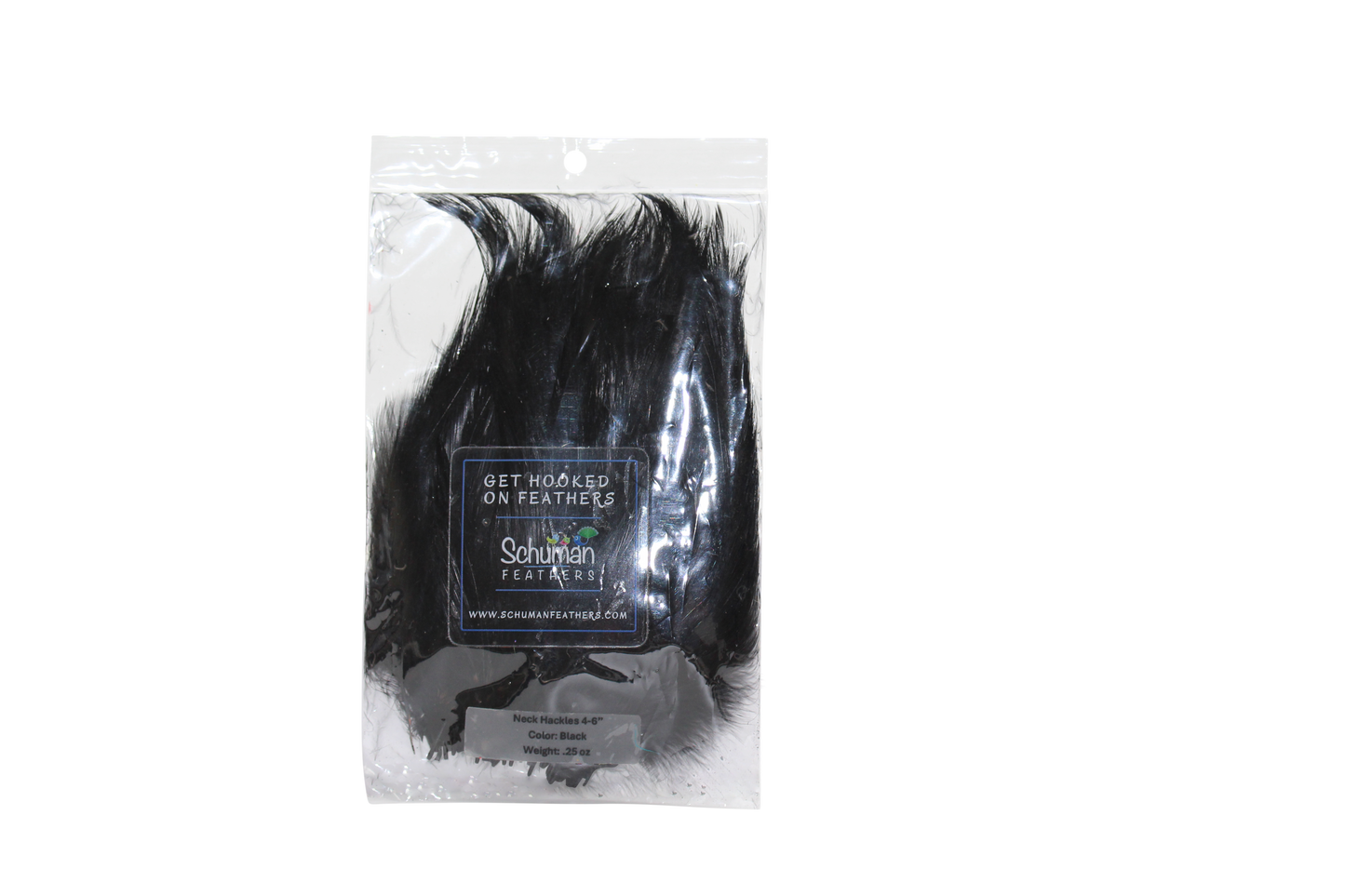 4-6" Neck Hackles Bleached & Dyed H80 Black