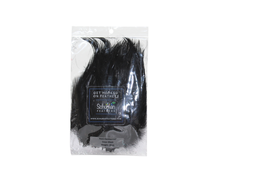 4-6" Neck Hackles Bleached & Dyed H80 Black