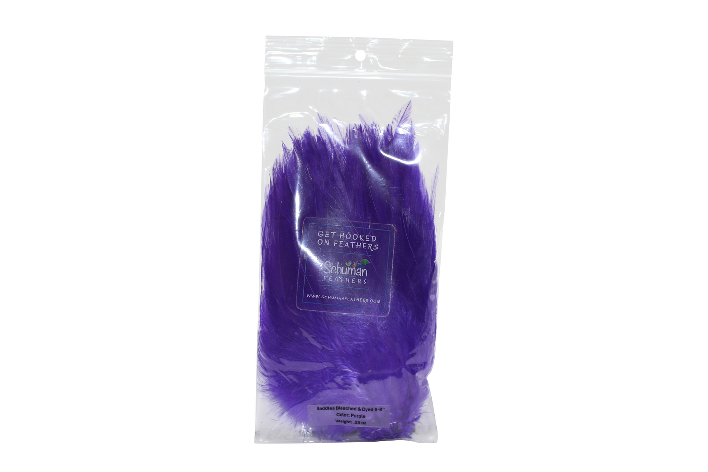 6-7" Rooster Saddles Bleached & Dyed H76 Purple