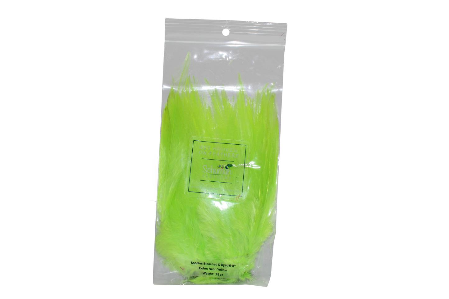 6-7" Rooster Saddles Bleached & Dyed Neon Yellow