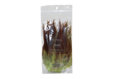 6-7" Rooster Saddles Overdyed Neon Yellow