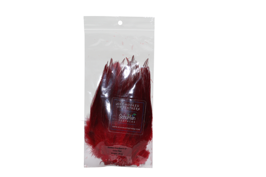 6-7" Rooster Saddles Overdyed Red H72