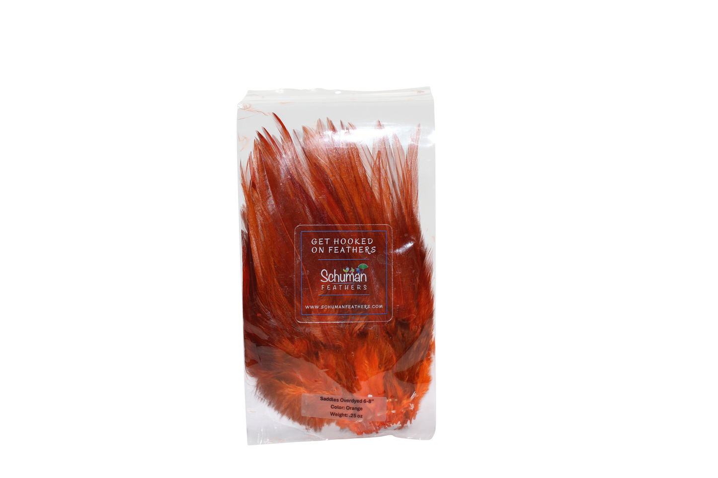 6-7" Rooster Saddles Overdyed Orange H62