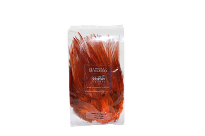 6-7" Rooster Saddles Overdyed Orange H62