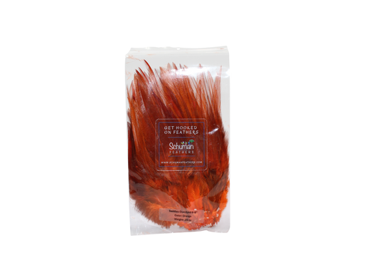 6-7" Rooster Saddles Overdyed Orange H62