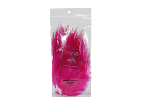 6-7" Rooster Saddles Bleached & Dyed H70 Fuchsia