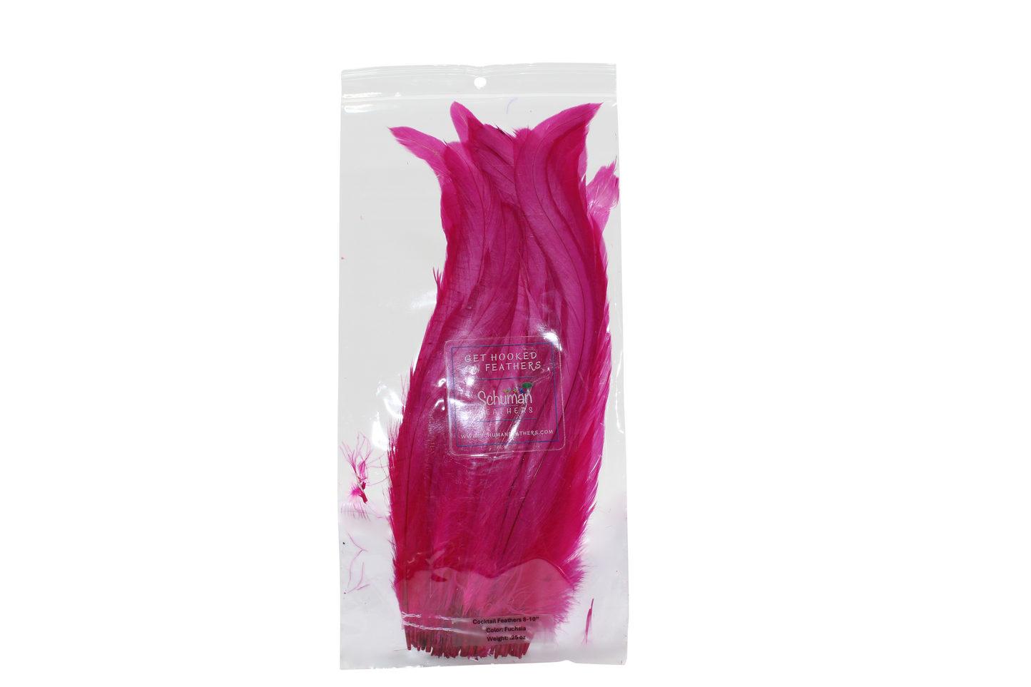 8-10" Coque Tail Feathers H70 Fuchsia Bleached & Dyed