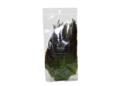 6-7" Rooster Saddles Overdyed Olive H1