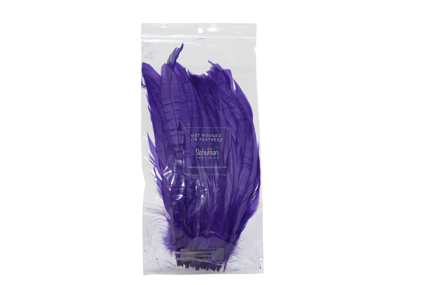 8-10" Coque Tail Feathers Purple H76 Bleached & Dyed