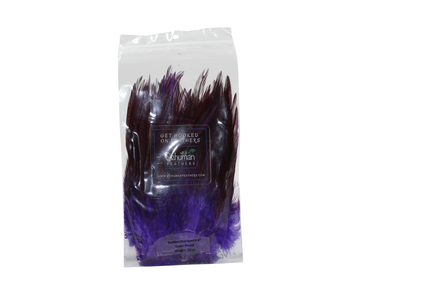 6-7" Rooster Saddles Overdyed Purple H76