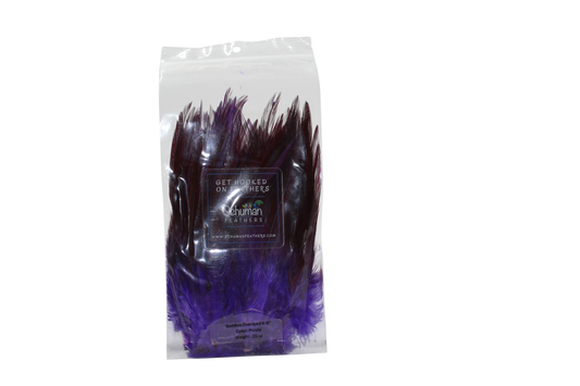 6-7" Rooster Saddles Overdyed Purple H76