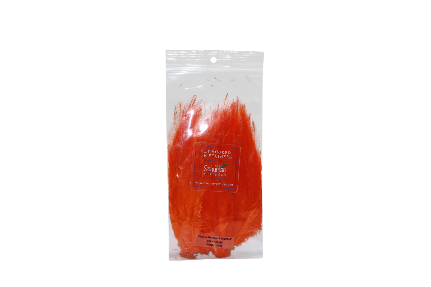 6-7" Rooster Saddles Bleached & Dyed H62 Orange