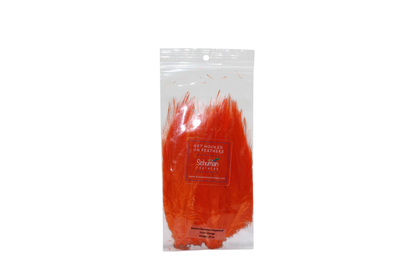 6-7" Rooster Saddles Bleached & Dyed H62 Orange