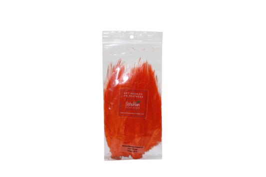 6-7" Rooster Saddles Bleached & Dyed H62 Orange