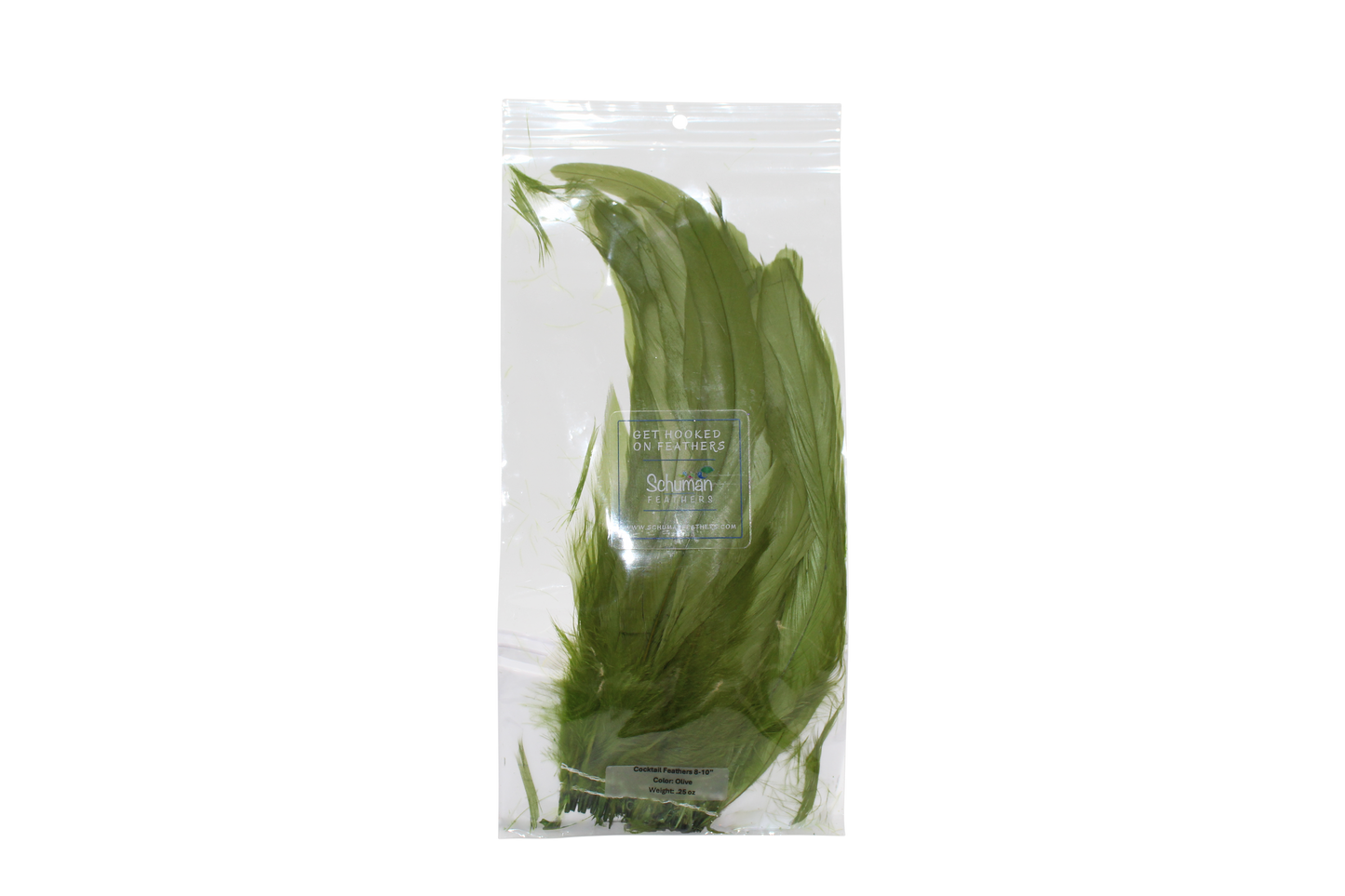 8-10" Coque Tail Feathers Olive H1 Bleached & Dyed