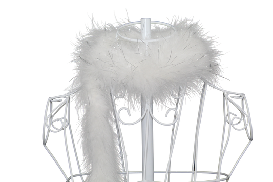 Feather Boa Marabou with Silver Lurex H81 White