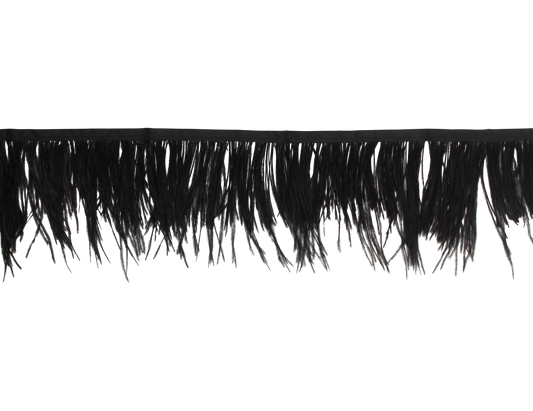 Ostrich Fringe 5-7" H80 Black