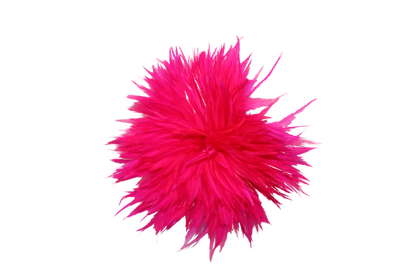 6-7" Rooster Saddles Bleached & Dyed H70 Fuchsia