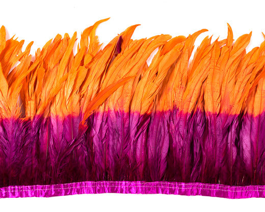 Orange and Fushia Cocktail Feathers by the Yard