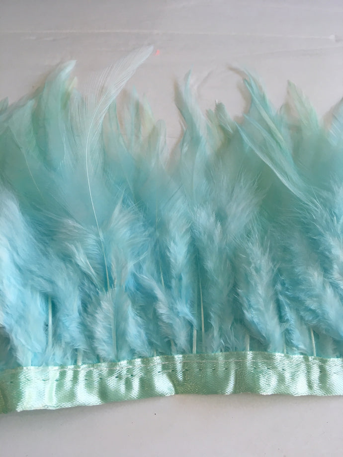 Baby Blue Saddles Feathers by the Yard