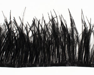 Black Ostrich Fringe Feathers by the Yard