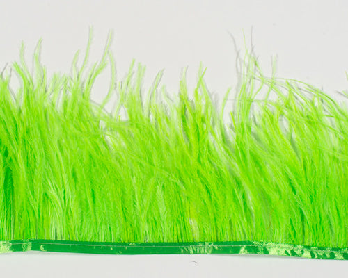 Lime Ostrich Fringe Feathers by the Yard