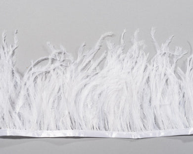 White Ostrich Fringe Feather by the Yard