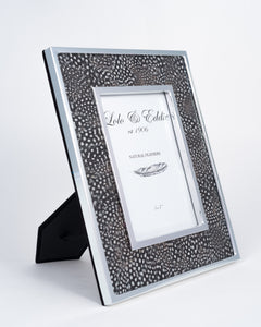 Guinea Fowl Feather and Glass Picture Frame