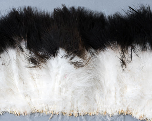 White with Black Tips Marabou Feathers by the Pound