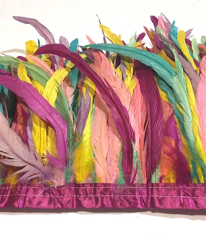 Rooster Feathers, Rainbow Pastel Cocktails, 12 inch by the yard – Schuman  Feathers
